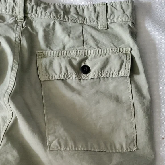 Everlane Green  Cropped Organic And Linen Blend  Pants with Relaxed Fit Sz 33 - Picture 10 of 12